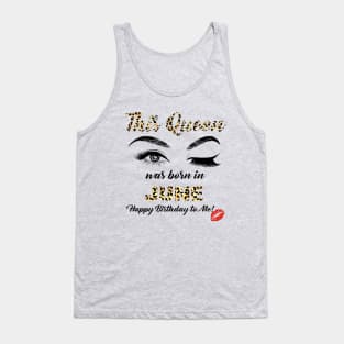 This Queen Was Born In June Leopard Pattern Tank Top